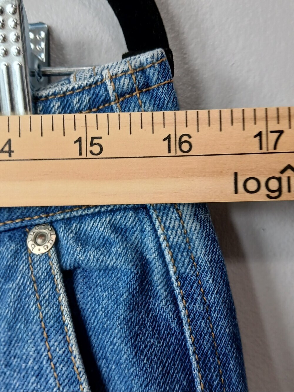 So Blue Sigrid Olsen 100% Cotton Denim Midi Skirt Size 10 Western Coastal Boho - Picture 4 of 8